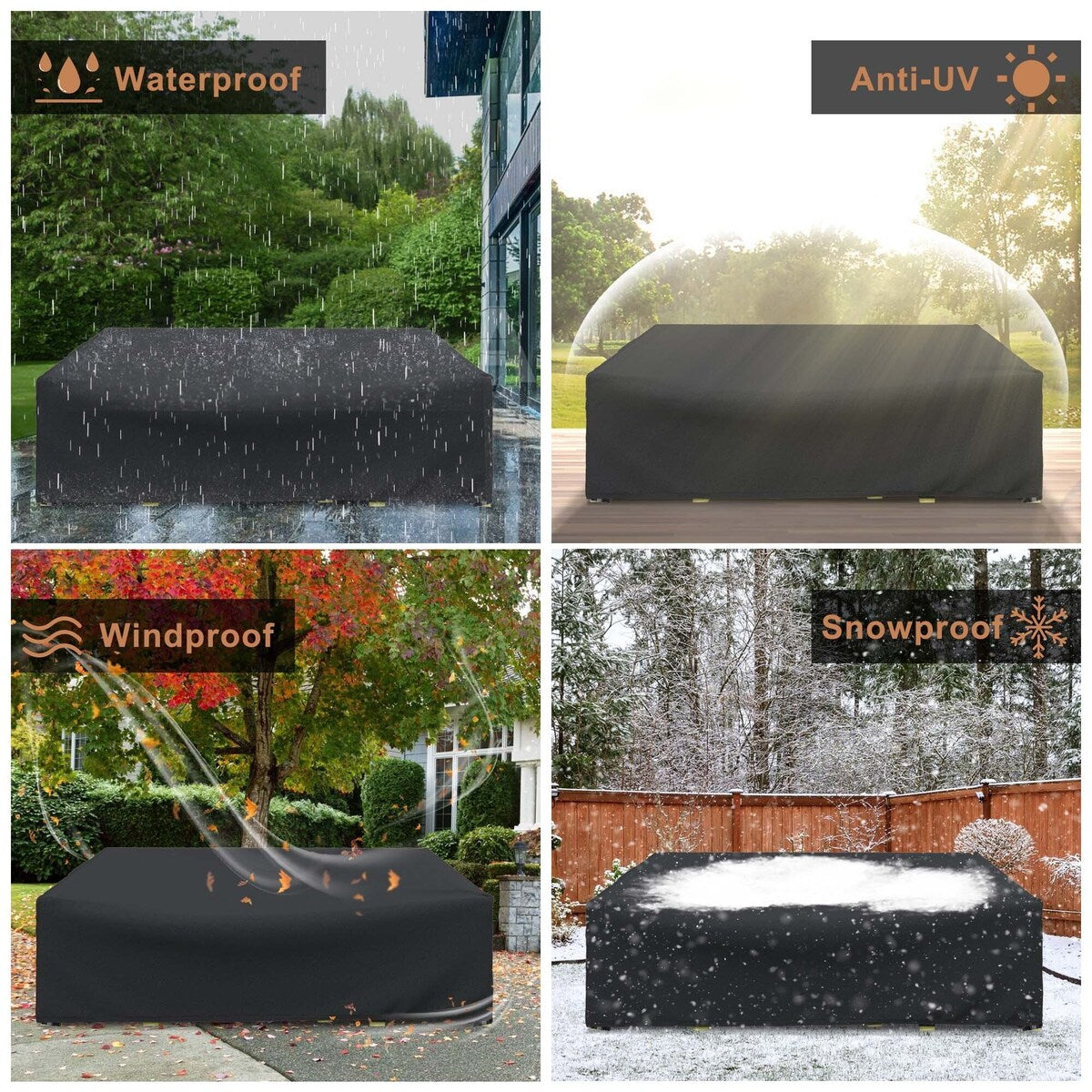 Housse de protection imperméable pour meubles de jardin et canapé d'extérieur