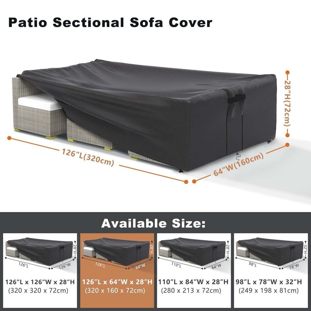Housse de protection imperméable pour meubles de jardin et canapé d'extérieur