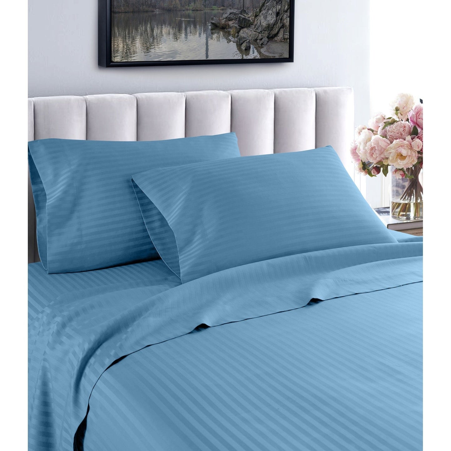 Ensemble de draps à poches profondes en coton riche 1000 fils