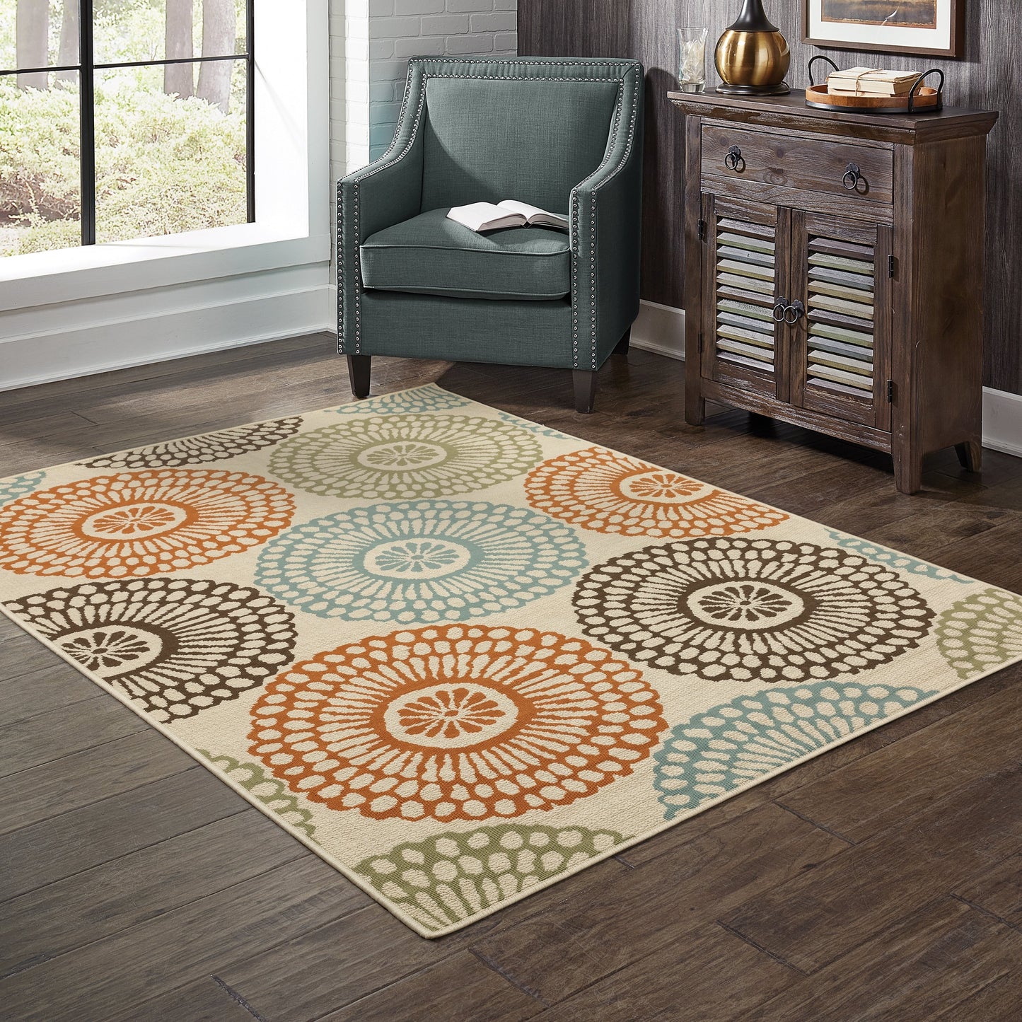 Tapis d'intérieur et d'extérieur multicolore Vista Home Malta Medallions