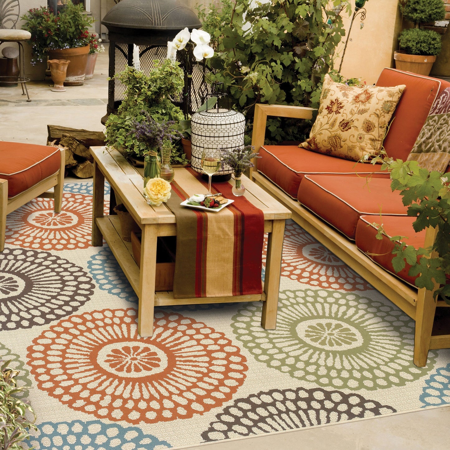 Tapis d'intérieur et d'extérieur multicolore Vista Home Malta Medallions