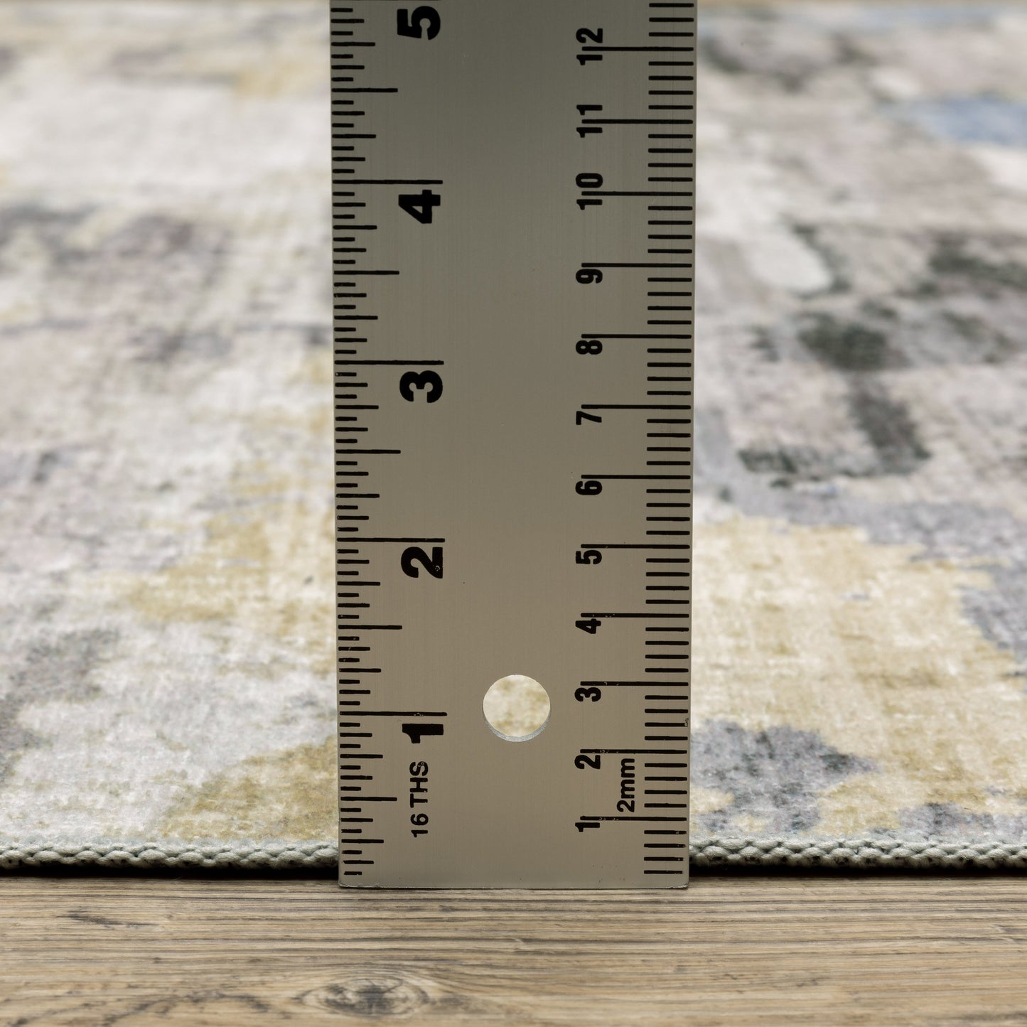 Tapis d'intérieur lavable abstrait gris/bleu Marissa de Vista Home