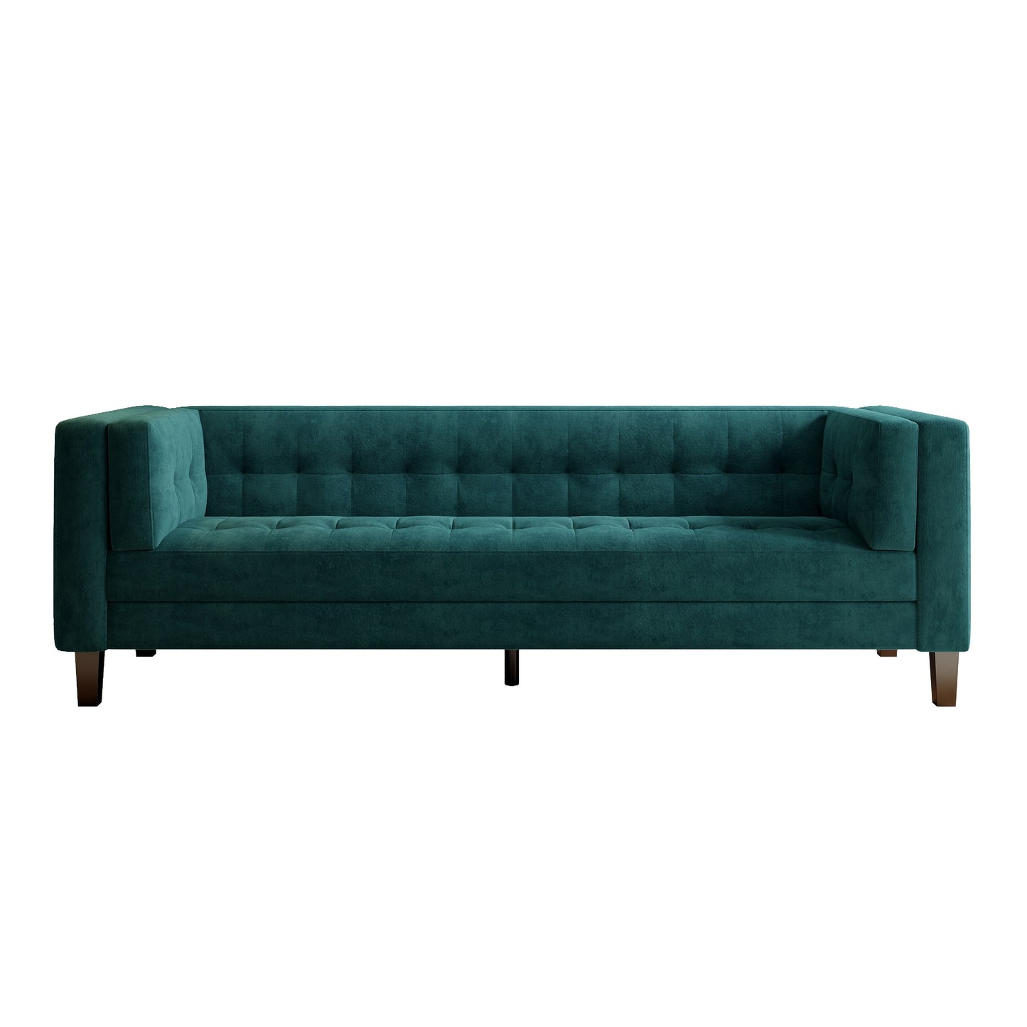 Velvet Button Tufted 3-seater Sofa with Hardwood Frame