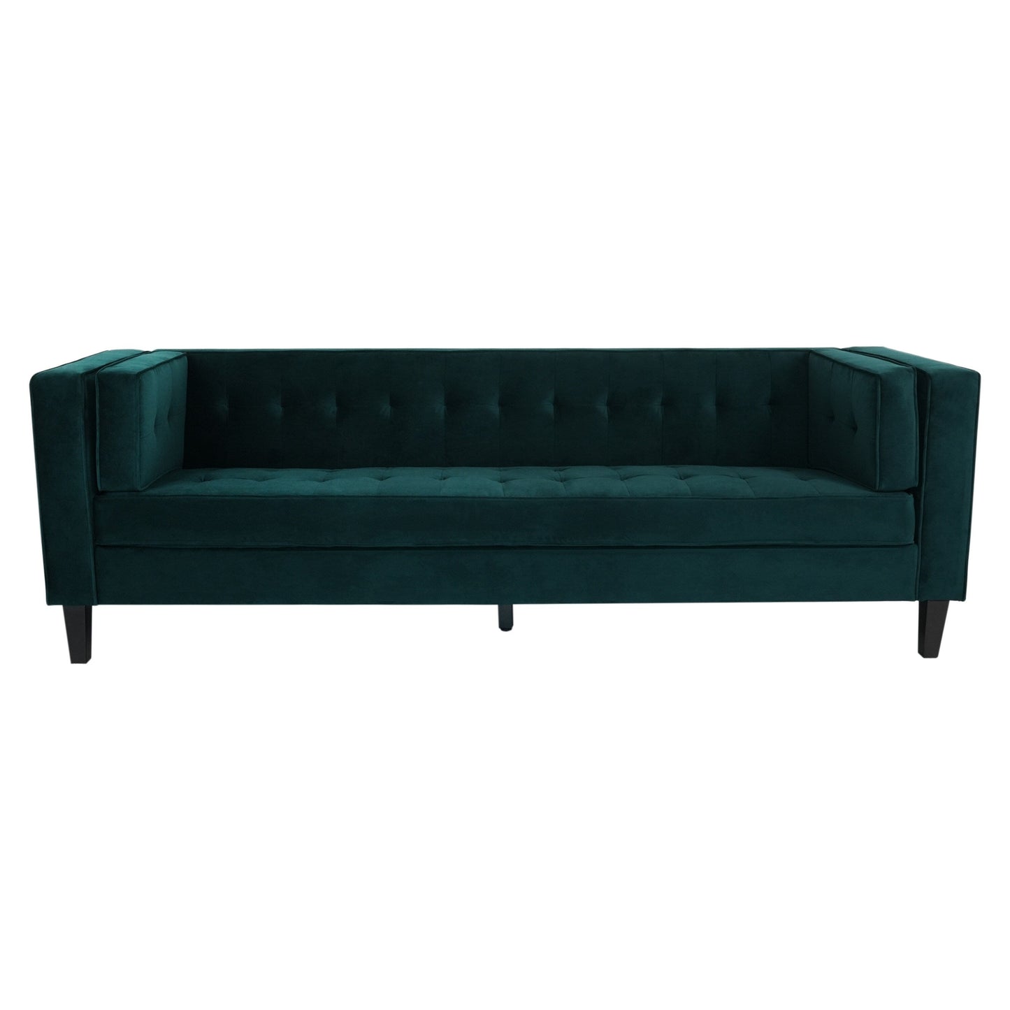 Velvet Button Tufted 3-seater Sofa with Hardwood Frame