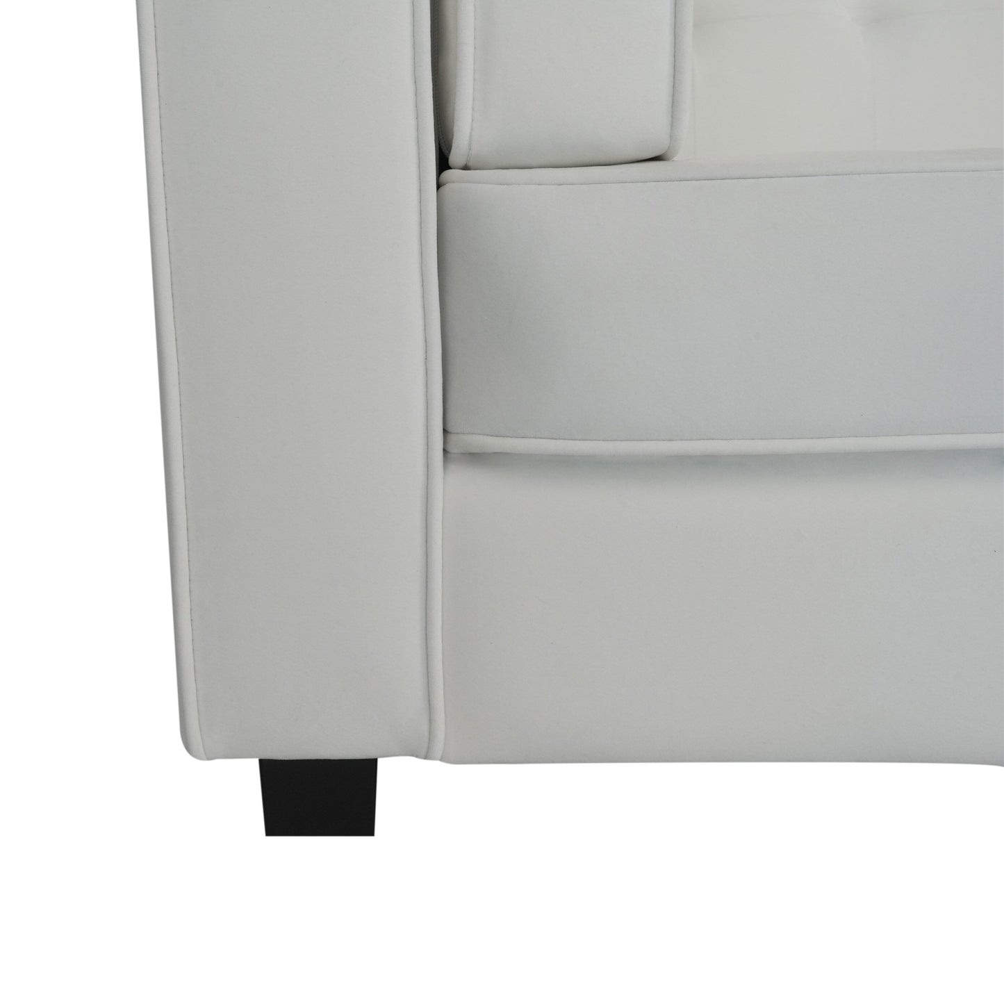 Velvet Button Tufted 3-seater Sofa with Hardwood Frame