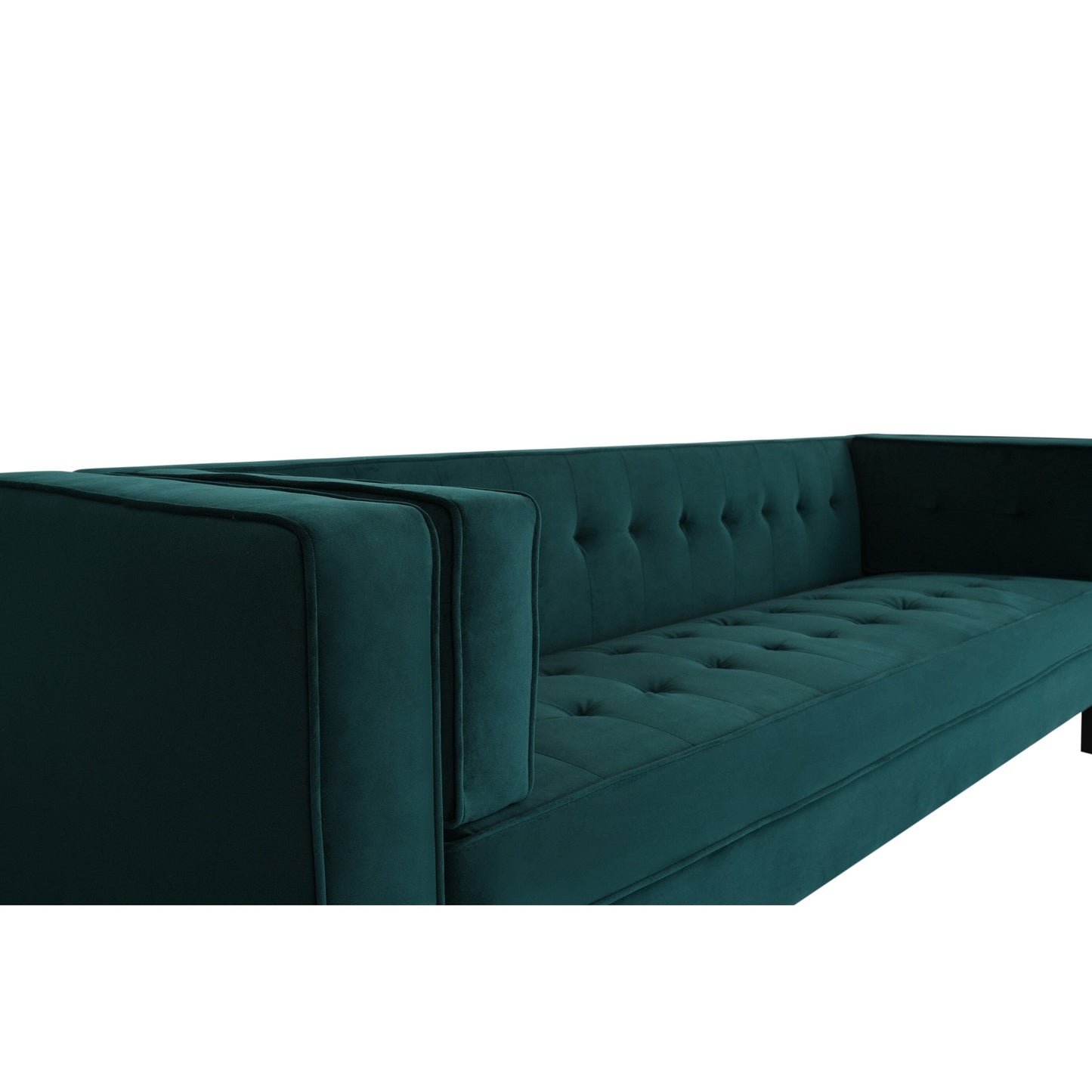 Velvet Button Tufted 3-seater Sofa with Hardwood Frame