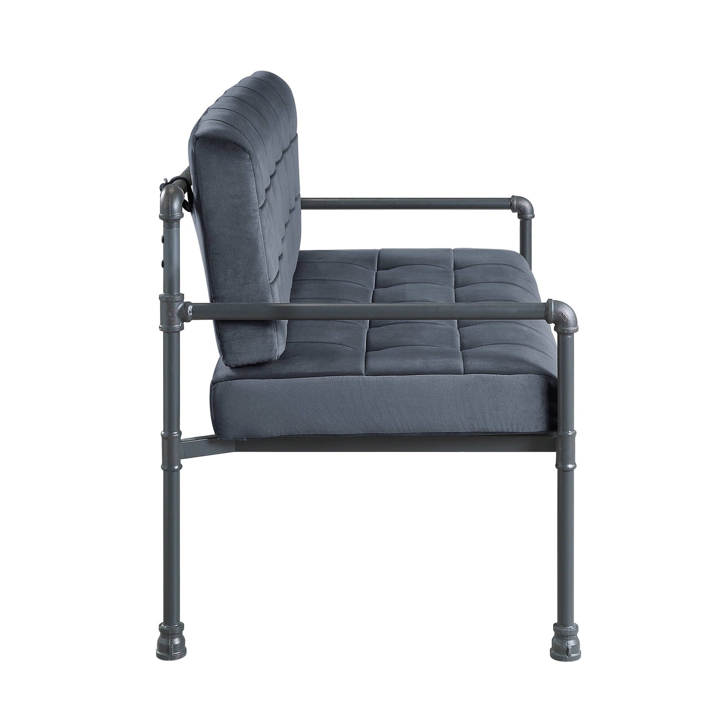 Velvet Button Tufted Loveseat Sofa with Memory Foam Seat Cushion