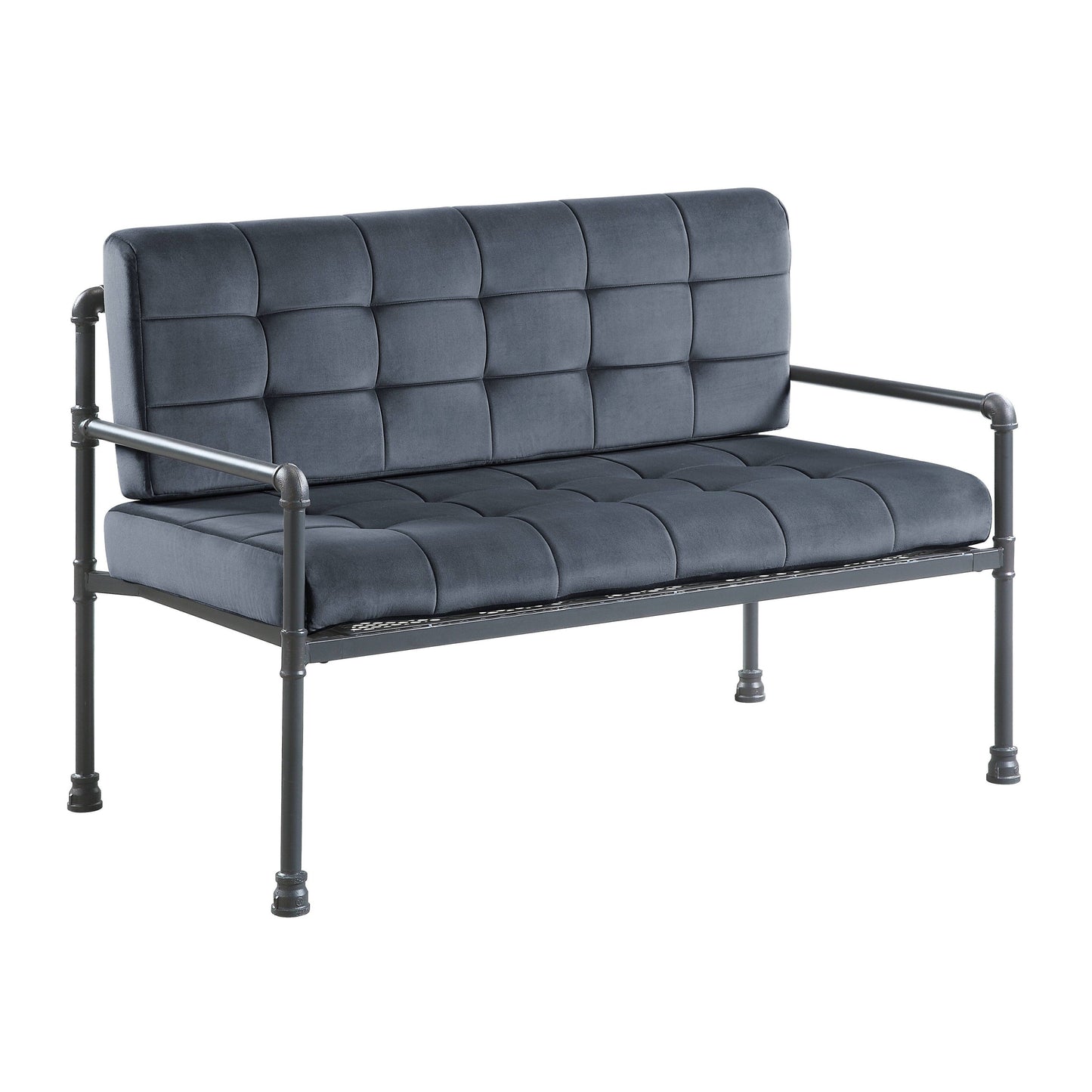 Velvet Button Tufted Loveseat Sofa with Memory Foam Seat Cushion