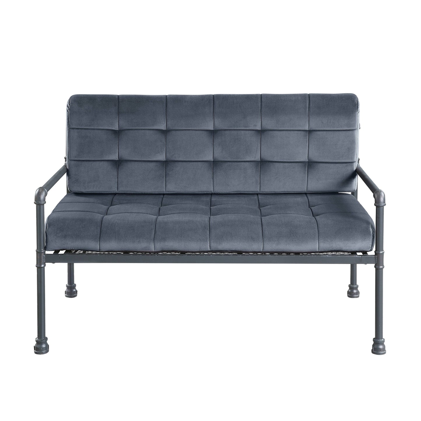 Velvet Button Tufted Loveseat Sofa with Memory Foam Seat Cushion