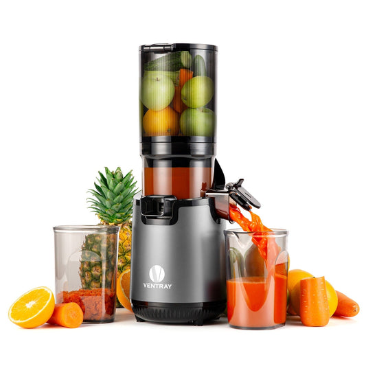 Extracteur de jus à mastication lente Ventray 900, presse à froid avec goulotte d'alimentation extra large de 5,1 pouces