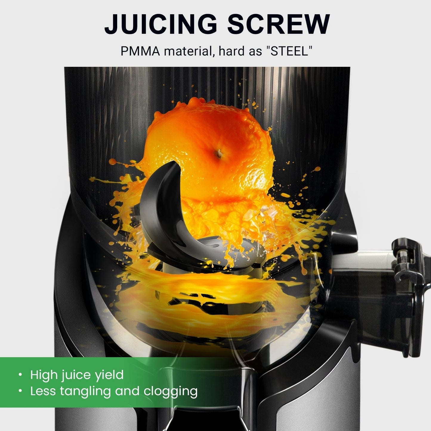 Extracteur de jus à mastication lente Ventray 900, presse à froid avec goulotte d'alimentation extra large de 5,1 pouces
