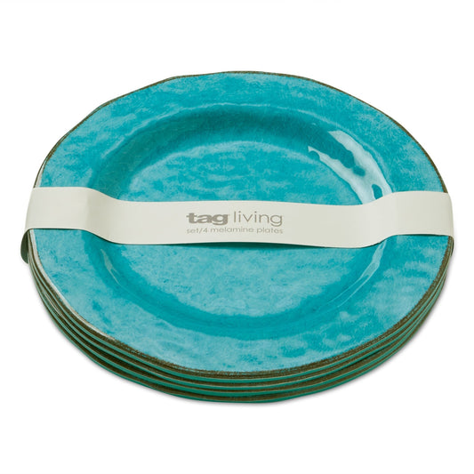 Ensemble de 4 assiettes plates en mélamine Veranda