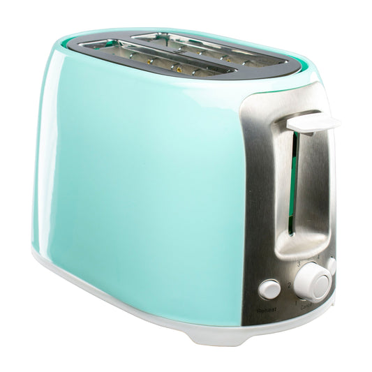 Grille-pain vintage à 2 tranches extra larges, effet Cool Touch, turquoise
