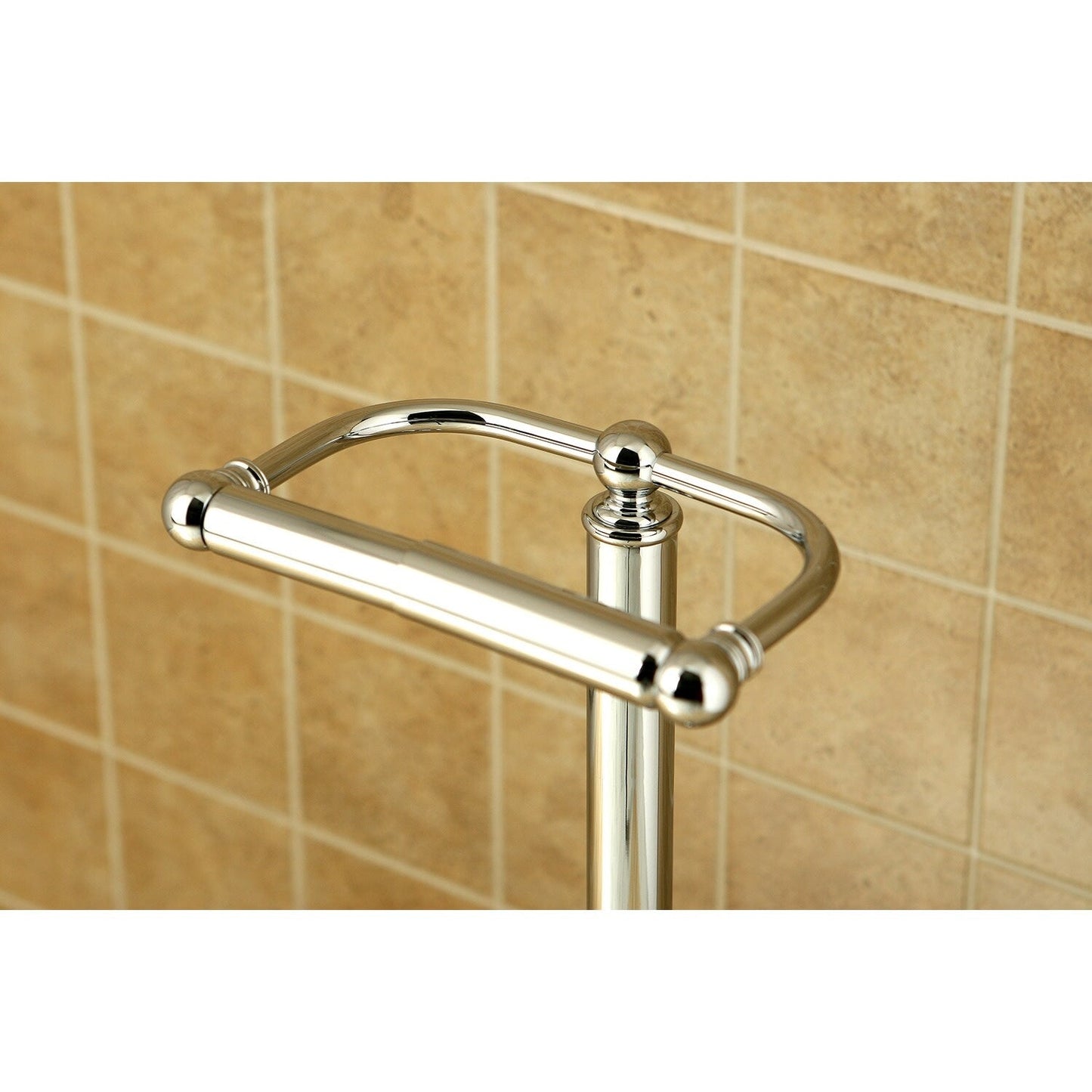 Porte-papier toilette vintage sur pied - Chrome poli