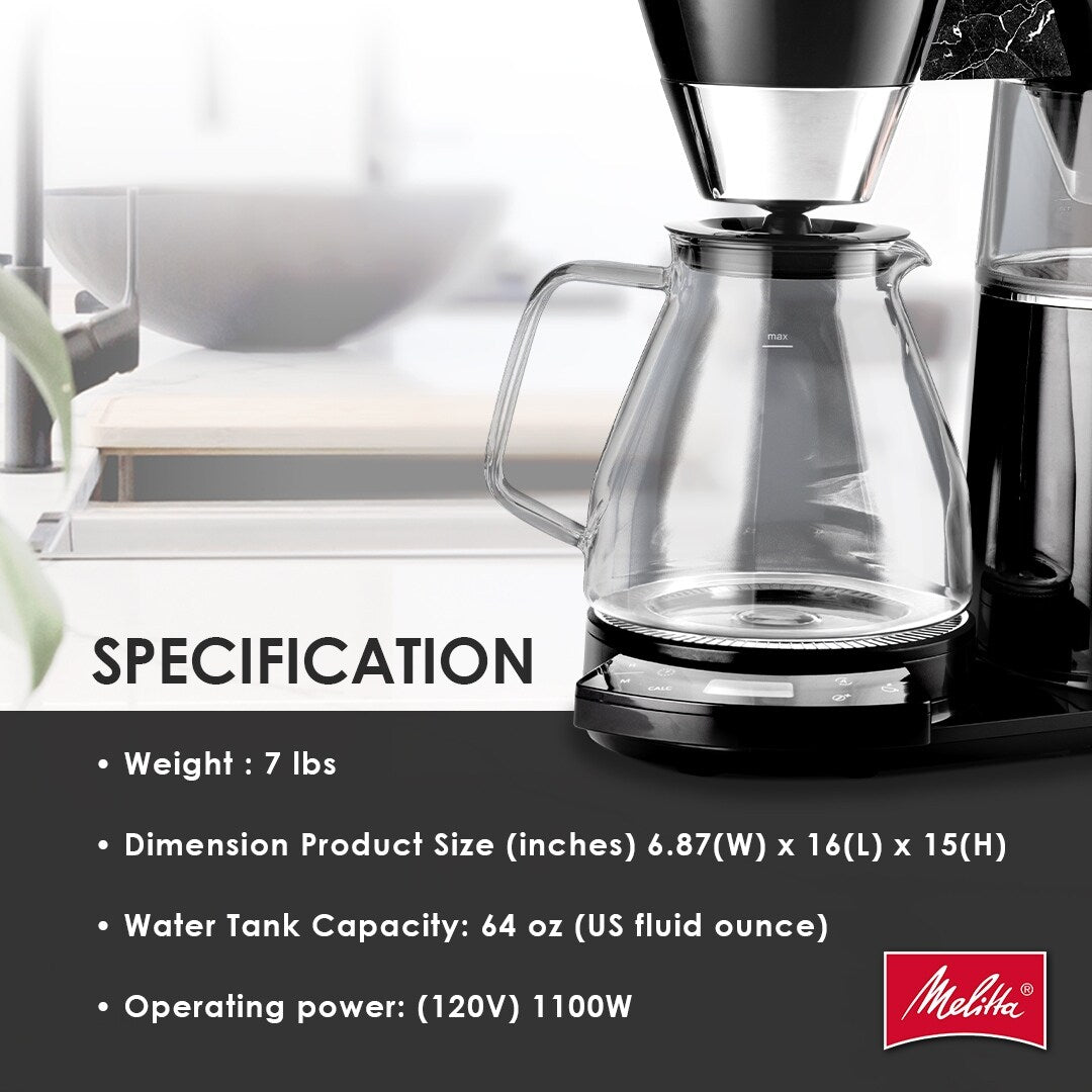 Cafetière filtre Vision 12 tasses Luxe avec tableau de bord rotatif