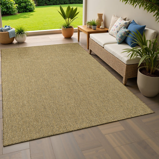 Tapis d'intérieur et d'extérieur en tissage panier ton sur ton Vista Home Kauai.