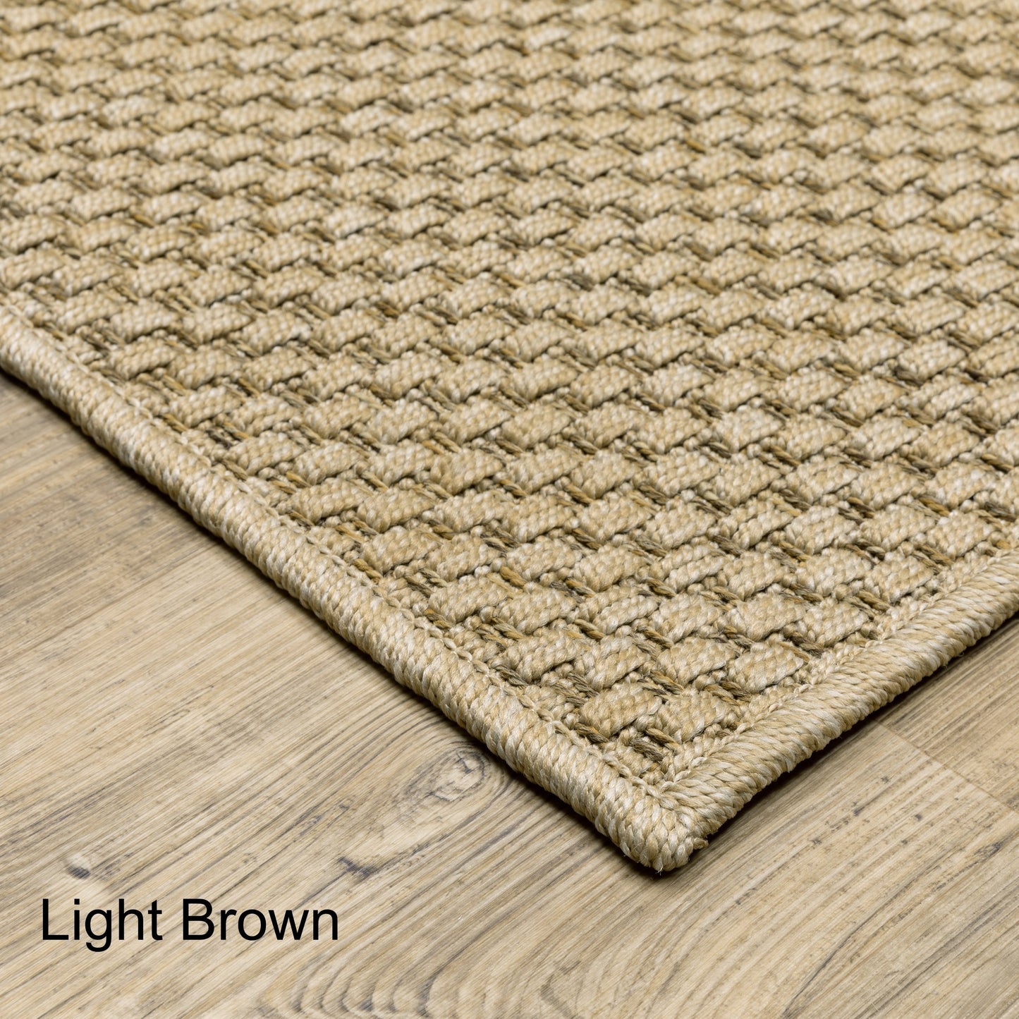 Tapis d'intérieur et d'extérieur en tissage panier ton sur ton Vista Home Kauai.