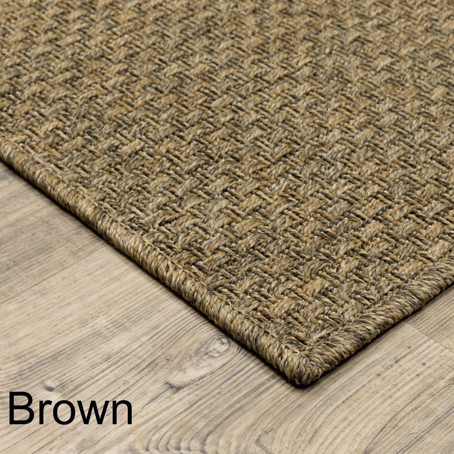 Tapis d'intérieur et d'extérieur en tissage panier ton sur ton Vista Home Kauai.
