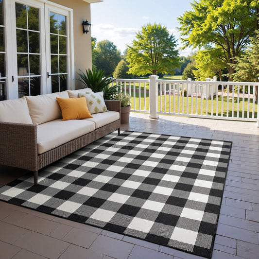 Tapis d'intérieur/extérieur à carreaux vichy de Vista Home Malta