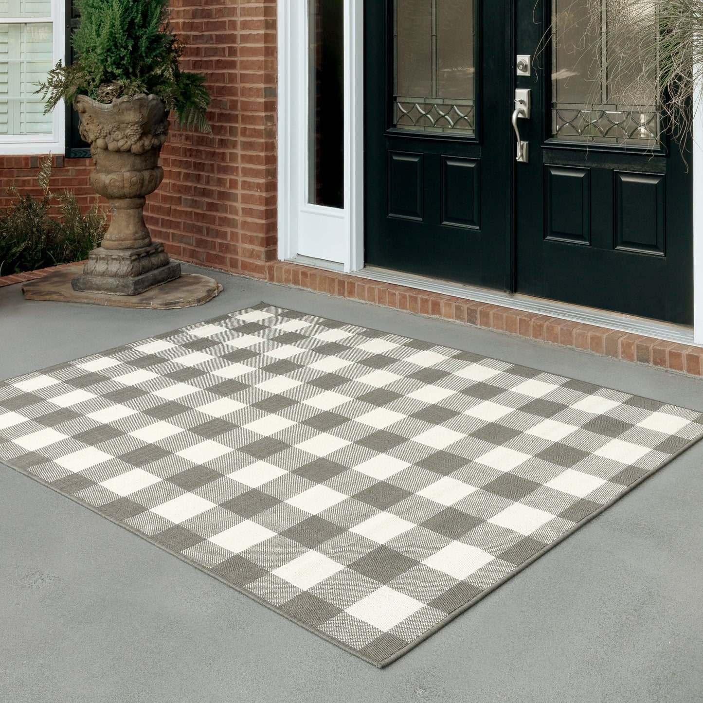 Tapis d'intérieur/extérieur à carreaux vichy de Vista Home Malta