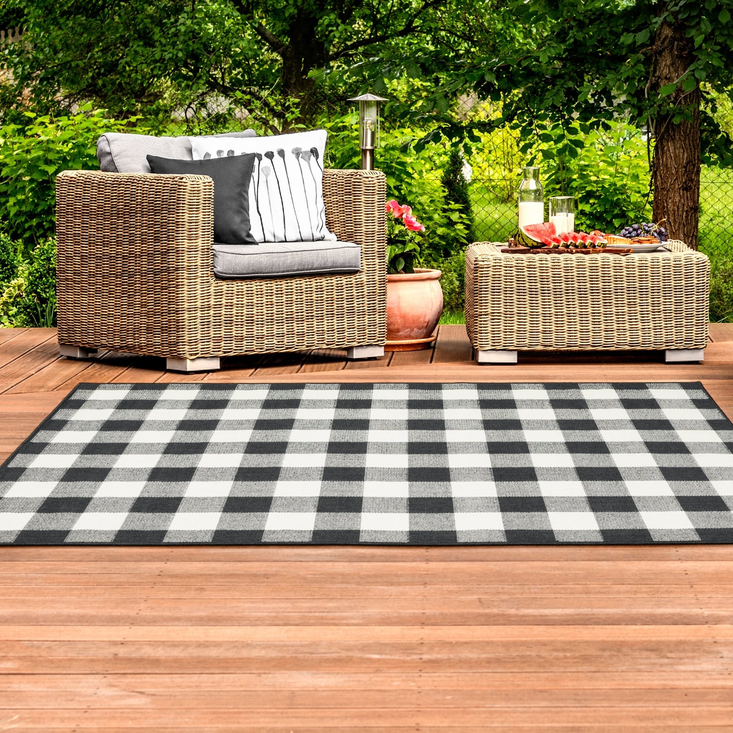 Tapis d'intérieur/extérieur à carreaux vichy de Vista Home Malta
