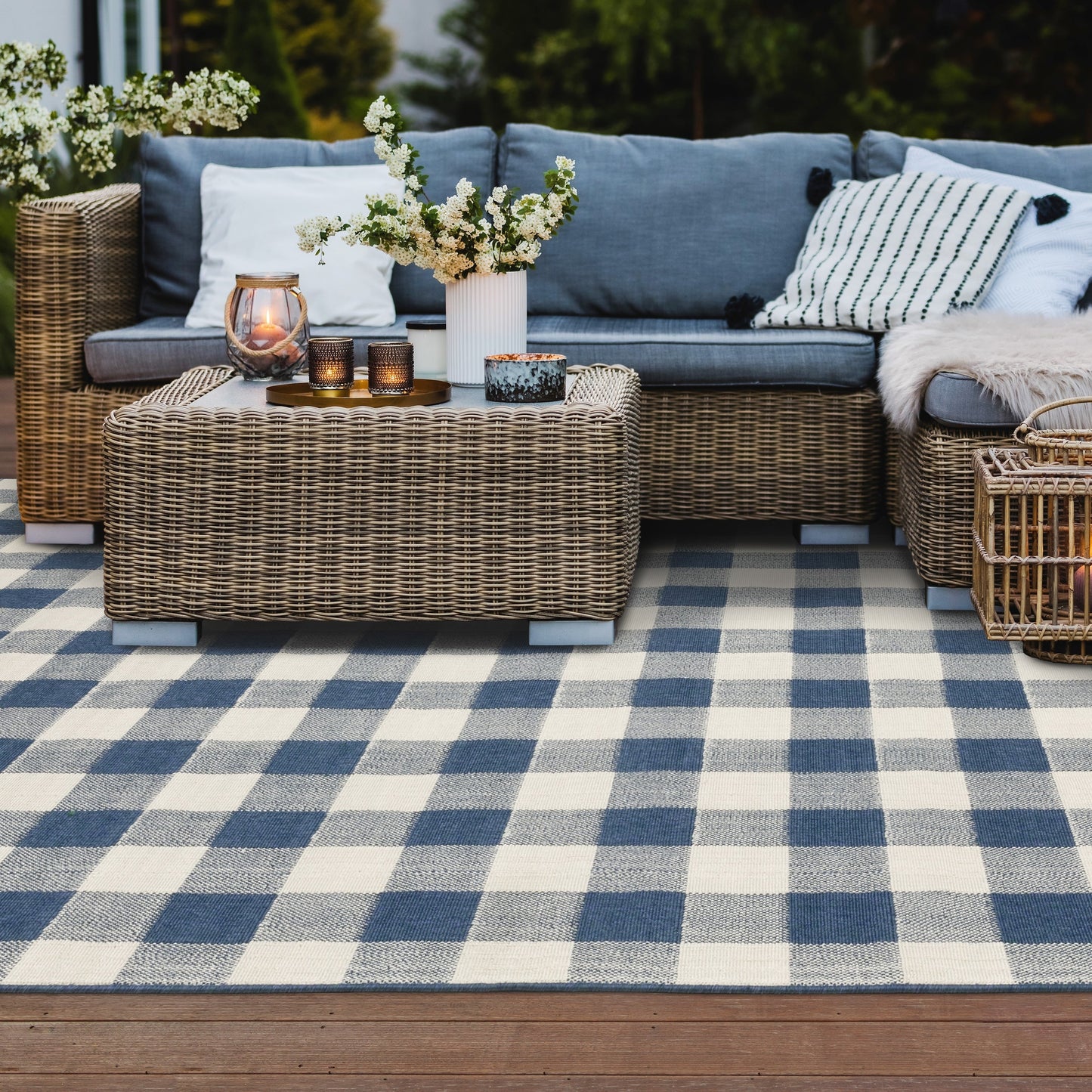 Tapis d'intérieur/extérieur à carreaux vichy de Vista Home Malta