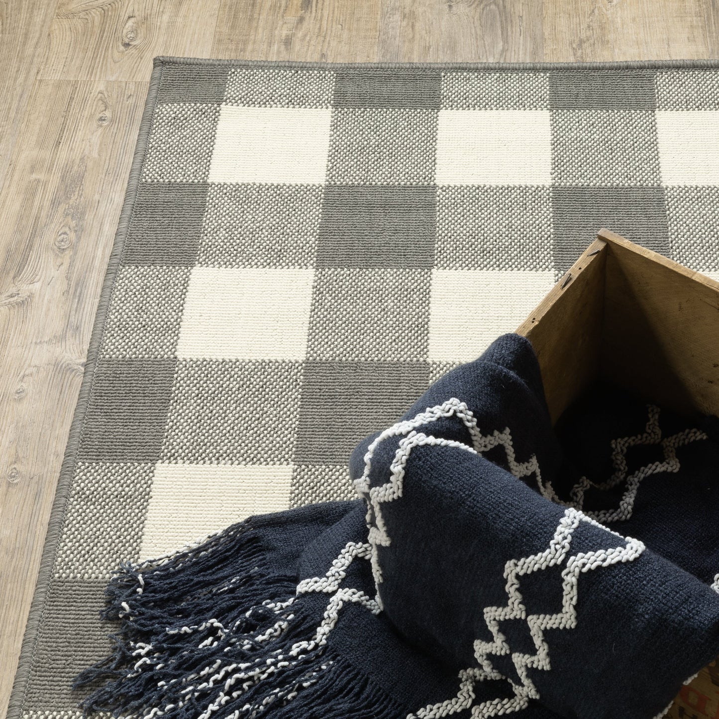 Tapis d'intérieur/extérieur à carreaux vichy de Vista Home Malta