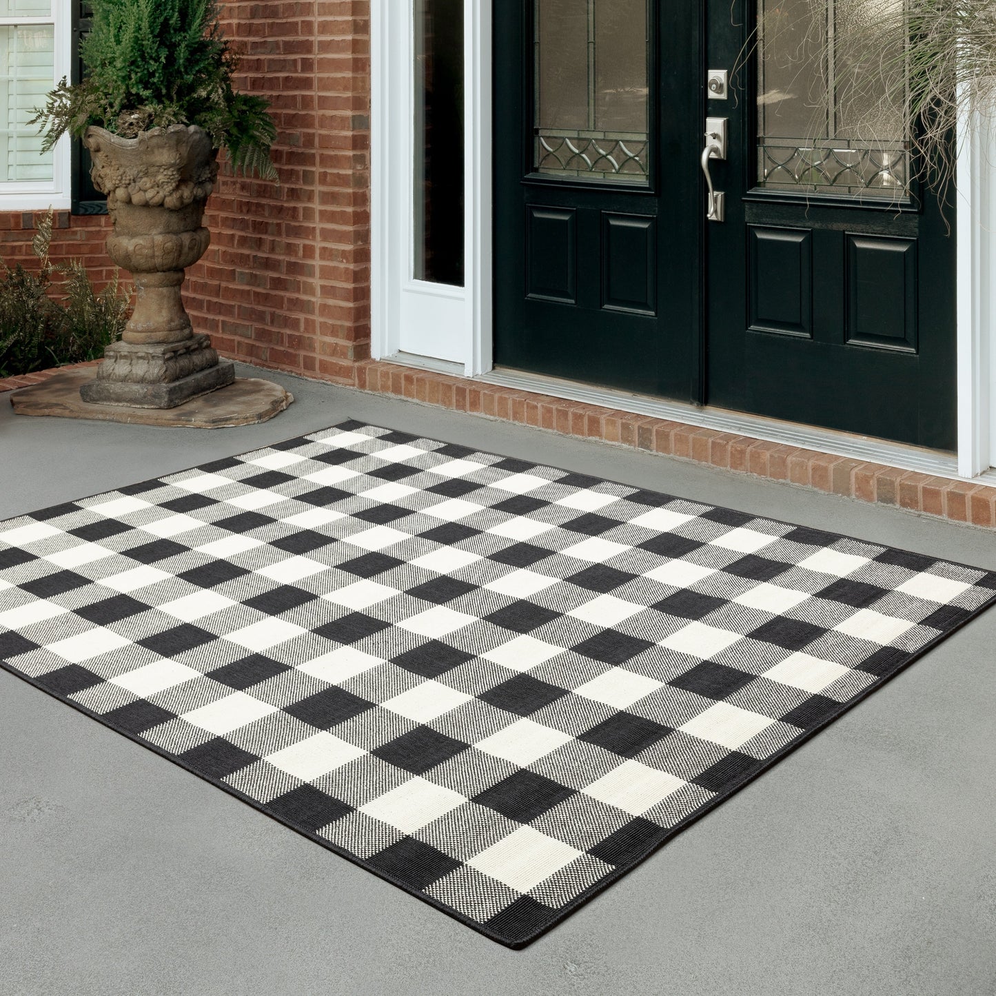 Tapis d'intérieur/extérieur à carreaux vichy de Vista Home Malta
