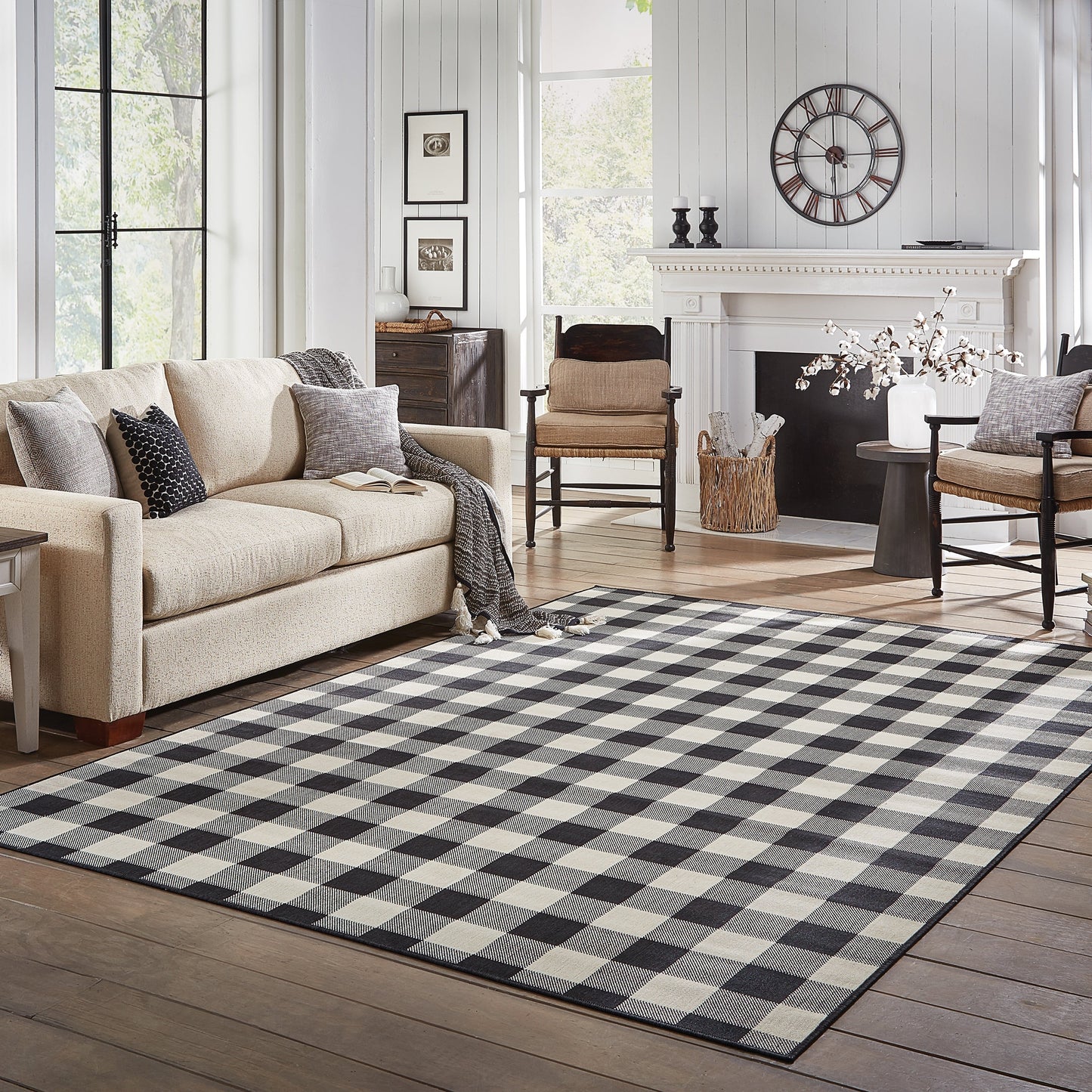 Tapis d'intérieur/extérieur à carreaux vichy de Vista Home Malta