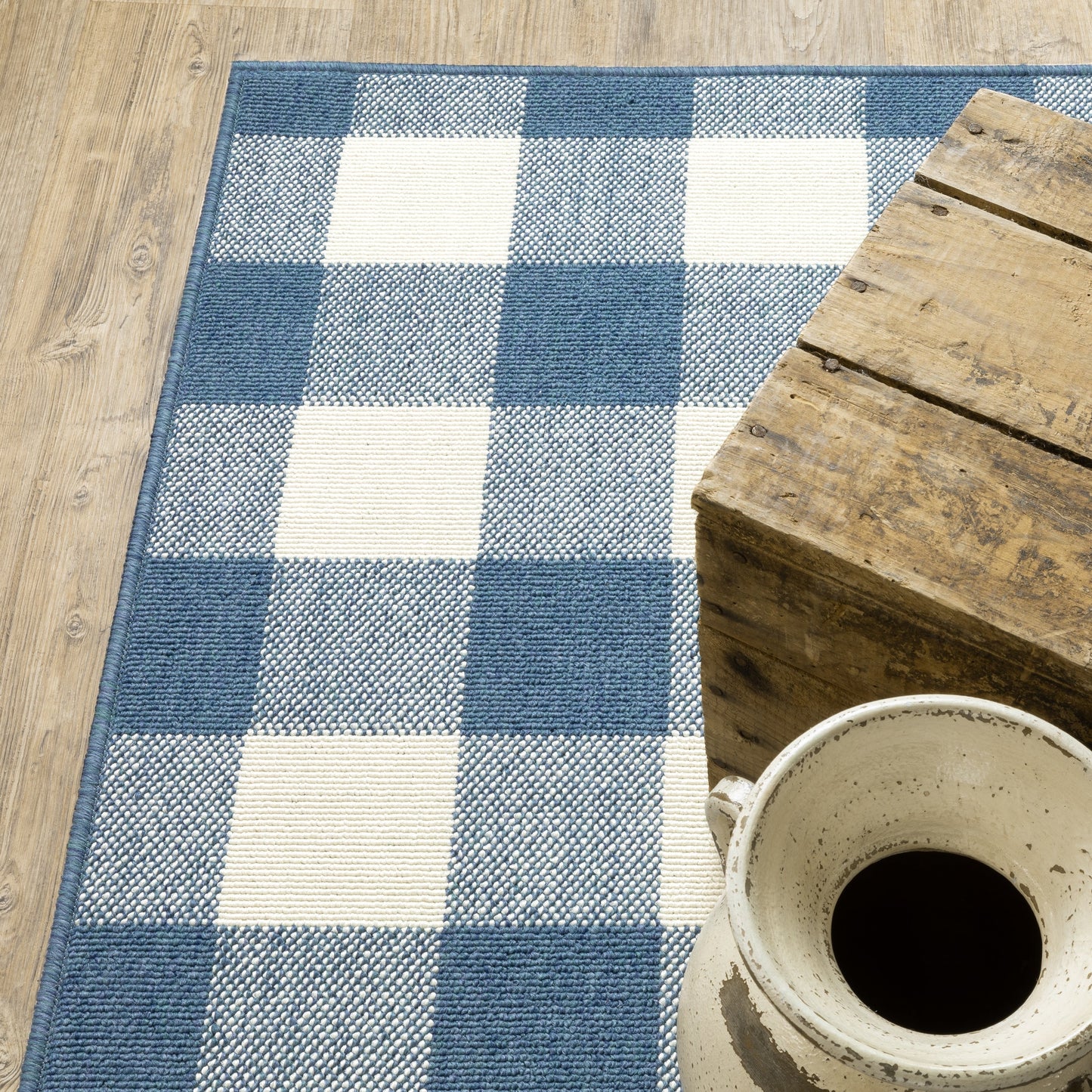 Tapis d'intérieur/extérieur à carreaux vichy de Vista Home Malta