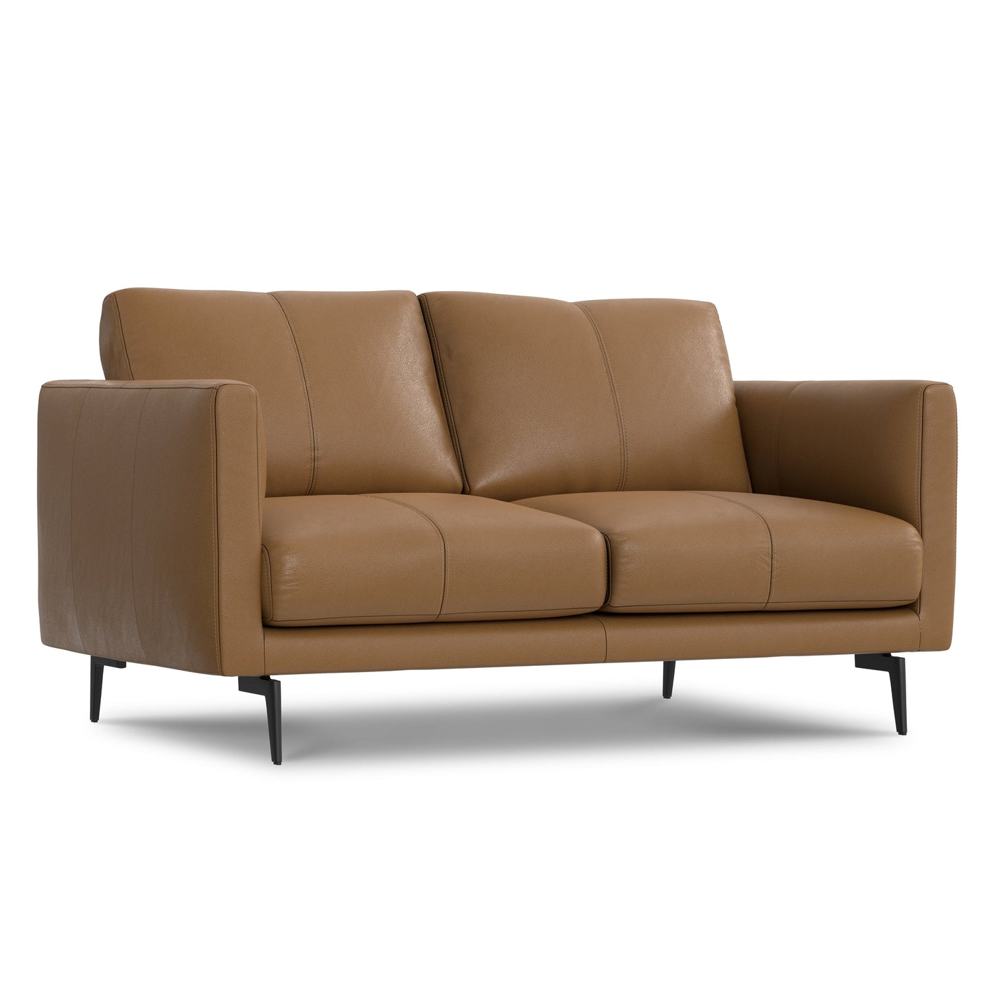 Canapé causeuse WYNDENHALL Danbury en cuir véritable de 60 pouces de large