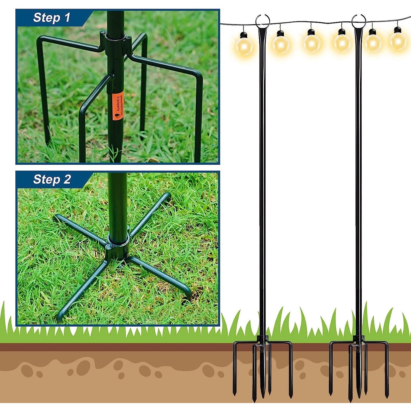 Guirlande lumineuse WaLensee de 2,8 m avec crochet pour suspendre des guirlandes lumineuses pour jardin, fête, terrasse, Noël, mariage