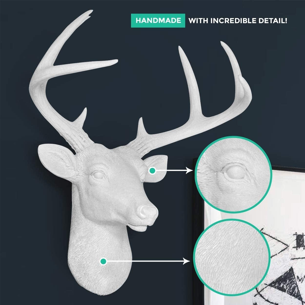 Tête de cerf blanc des charmeurs muraux