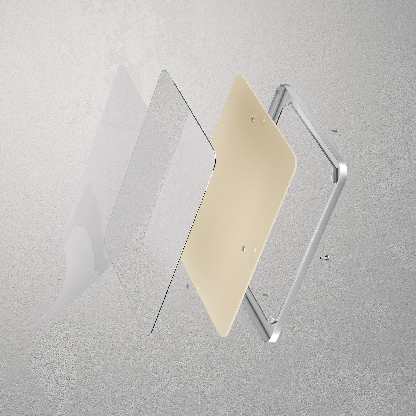 Miroir mural de salle de bain avec coin arrondi (1 pièce)