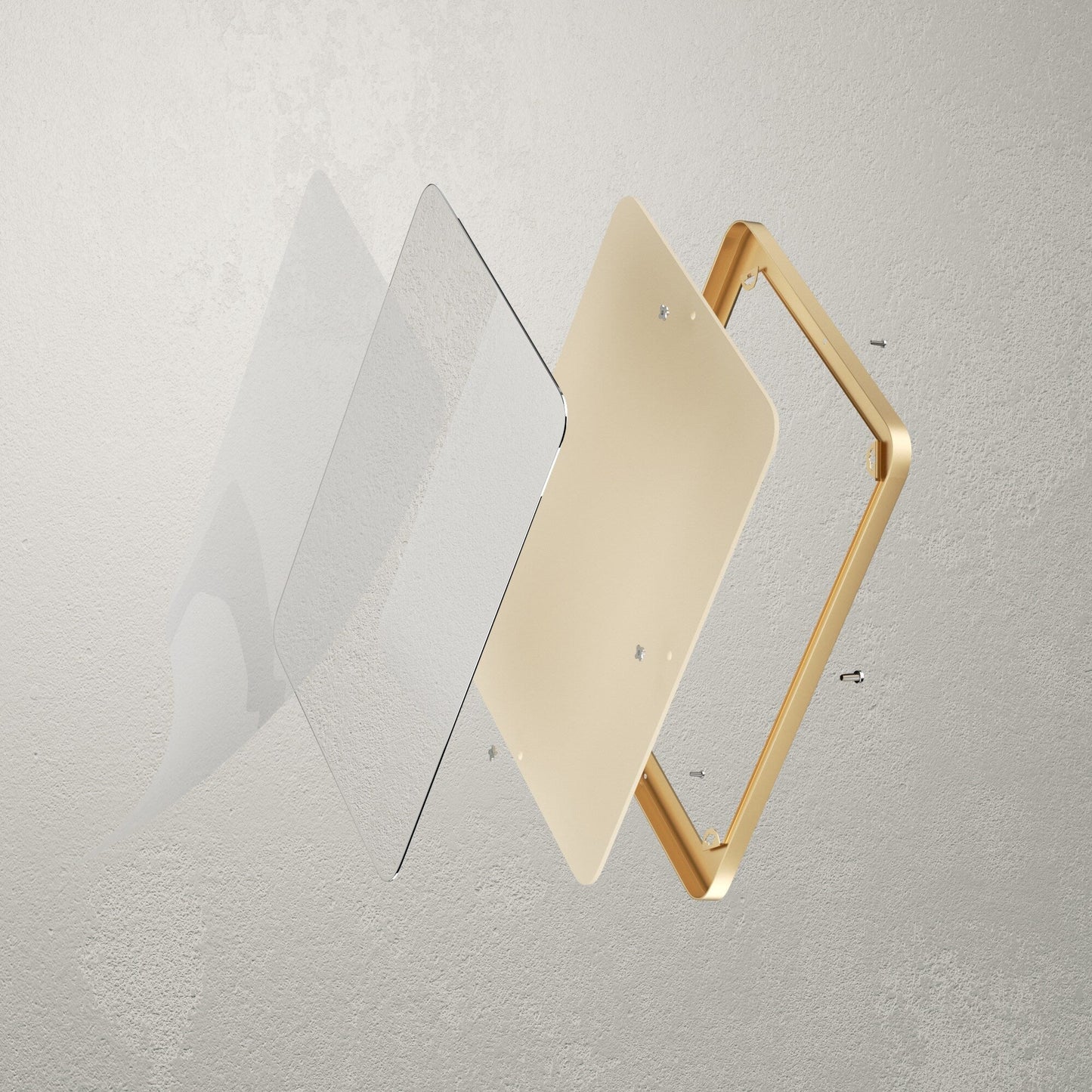 Miroir mural de salle de bain avec coin arrondi (1 pièce)