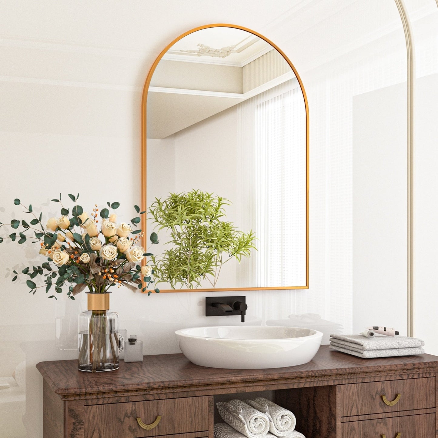 Miroir de salle de bain mural YVANLA Arch