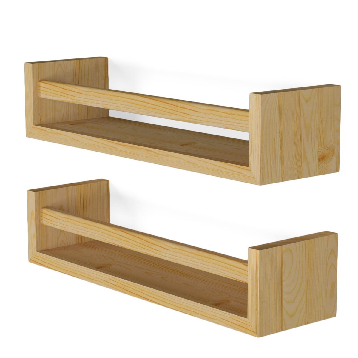 Étagères murales pour enfants Wallniture Elba, rangement pour chambre d'enfant, organisateur de jouets, bibliothèque en bois, lot de 2 - N/A