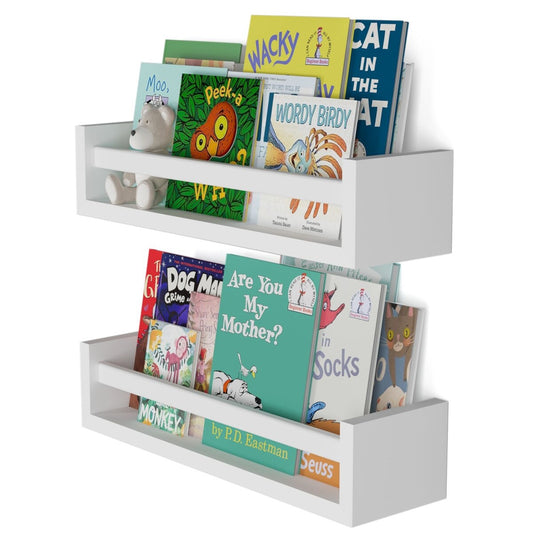 Étagères murales pour enfants Wallniture Elba, rangement pour chambre d'enfant, organisateur de jouets, bibliothèque en bois, lot de 2 - N/A