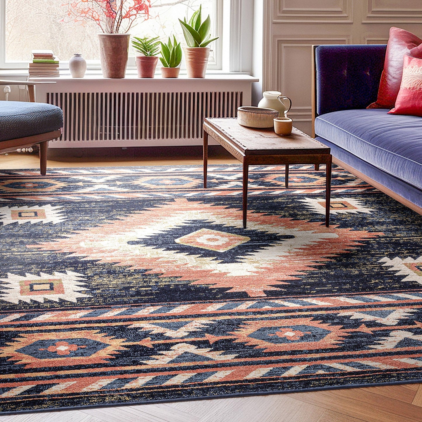 Tapis tribal du sud-ouest de Tulsa Lea bien tissé