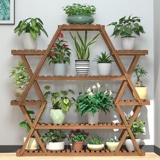 Grand support de jardin en bois pour plantes d'intérieur et d'extérieur, échelle, étagères