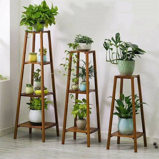 Support de fleurs en bois, cadre pour plantes, étagère à pots à plusieurs niveaux pour balcon
