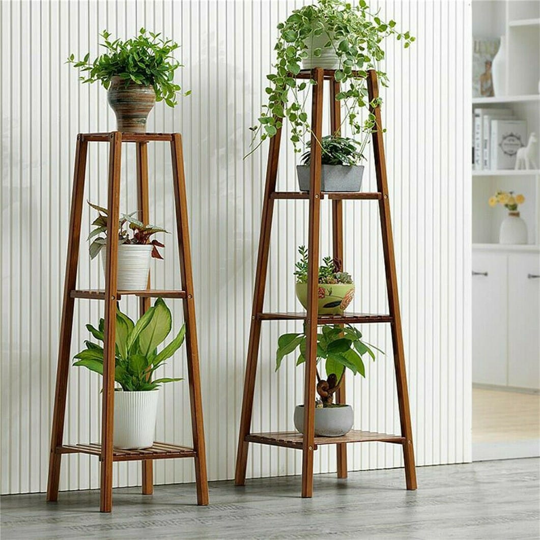 Support de fleurs en bois, cadre pour plantes, étagère à pots à plusieurs niveaux pour balcon