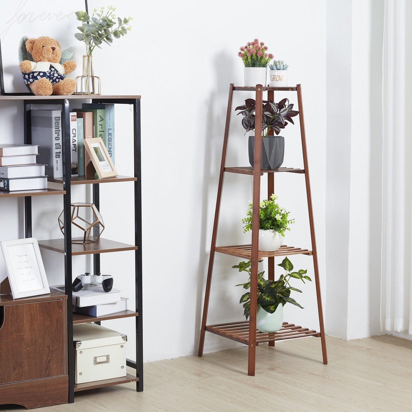 Support de fleurs en bois, cadre pour plantes, étagère à pots à plusieurs niveaux pour balcon