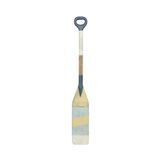 Décoration murale fantaisie en forme de pagaie en bois avec motifs de flèches et de rayures - Multicolore - Roche River Decor