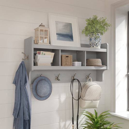 Porte-manteau mural Woodland 40 W avec étagère par Bush Furniture