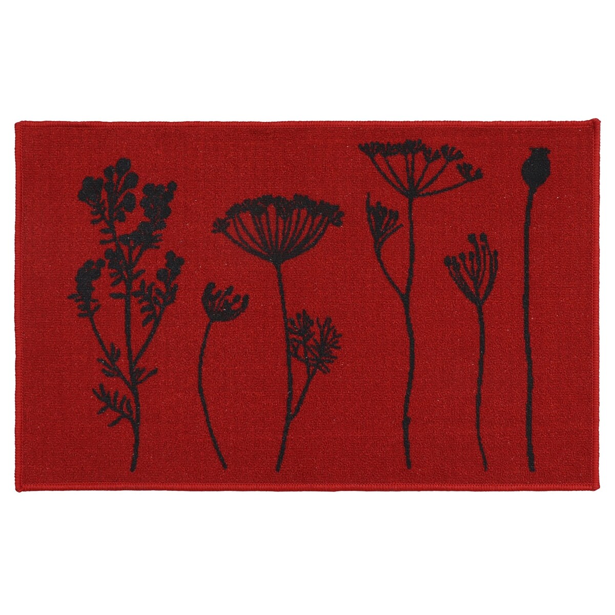 Tapis de cuisine ou de couloir effet laine à motifs de fleurs sauvages