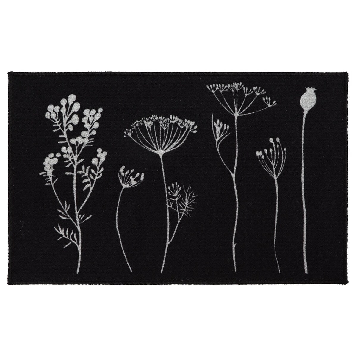 Tapis de cuisine ou de couloir effet laine à motifs de fleurs sauvages