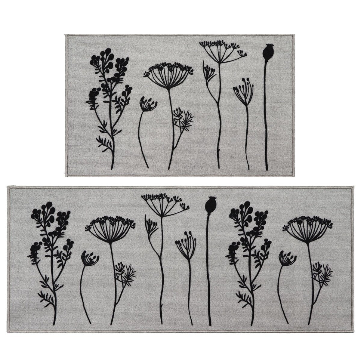 Tapis de cuisine ou de couloir effet laine à motifs de fleurs sauvages