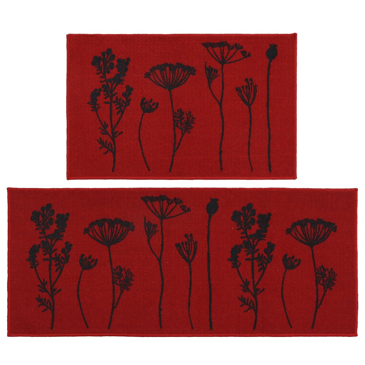 Tapis de cuisine ou de couloir effet laine à motifs de fleurs sauvages