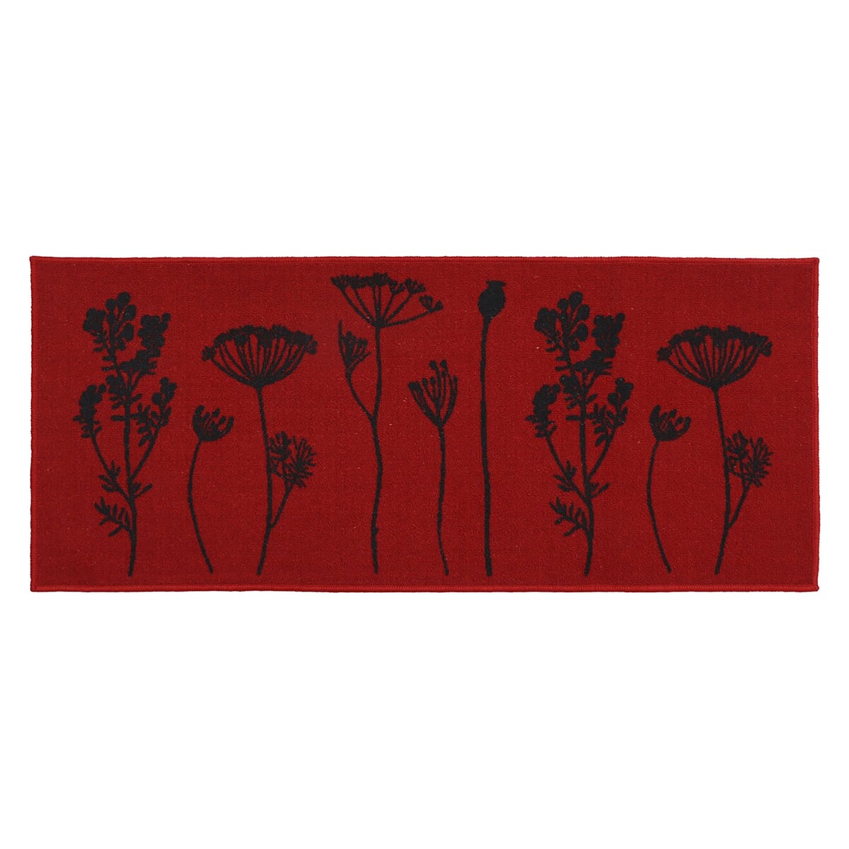 Tapis de cuisine ou de couloir effet laine à motifs de fleurs sauvages